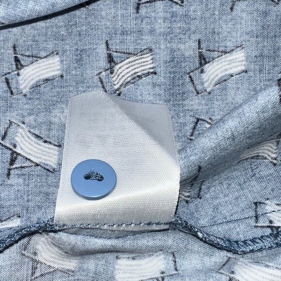 Nic + Zoe Blue Sleeveless A-Line Dress With Tie Waist & Deck Chair Print Size PL - Picture 9 of 10